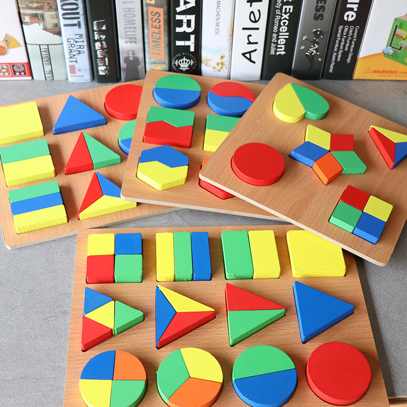 Graphic toy baby puzzle puzzle plate number letter shape monteshi stereo pairing children early education score building block