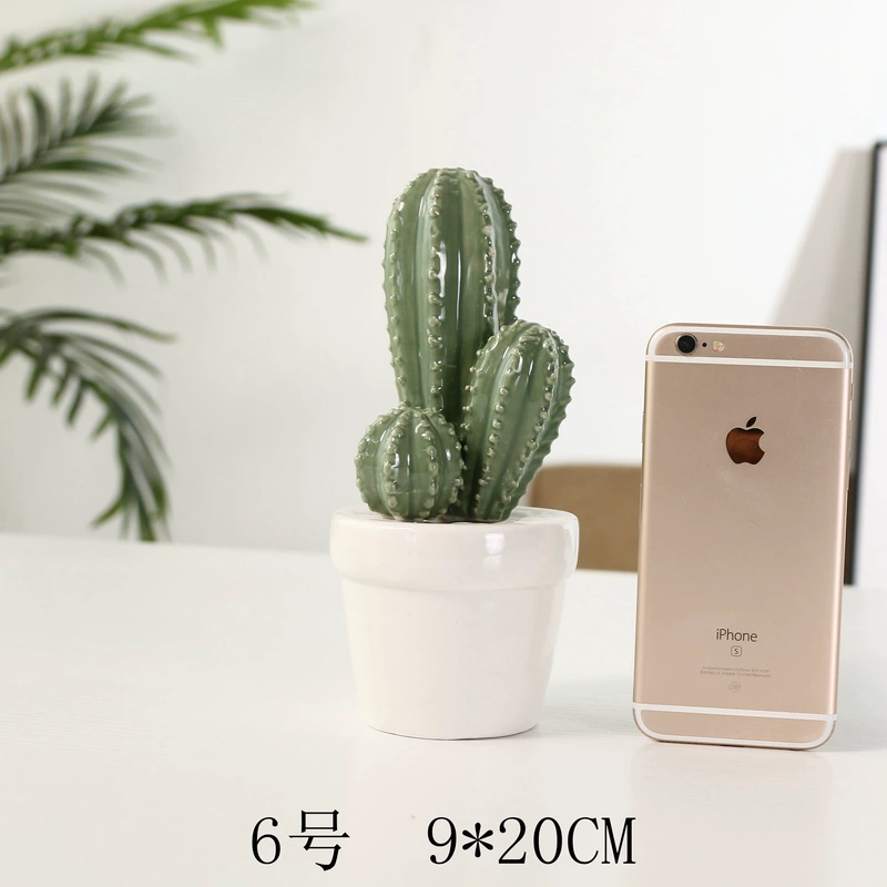 Mô phỏng chậu Bắc Âu sáng tạo trang trí nhà gốm trang trí gốm nhiệt độ cao mô phỏng xương rồng cổ tích bóng