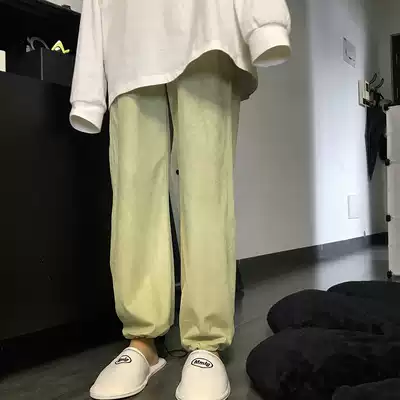 Wang girl's shop 2021 new spring and autumn loose straight drooping sense wide-leg sports and leisure foot bloomers