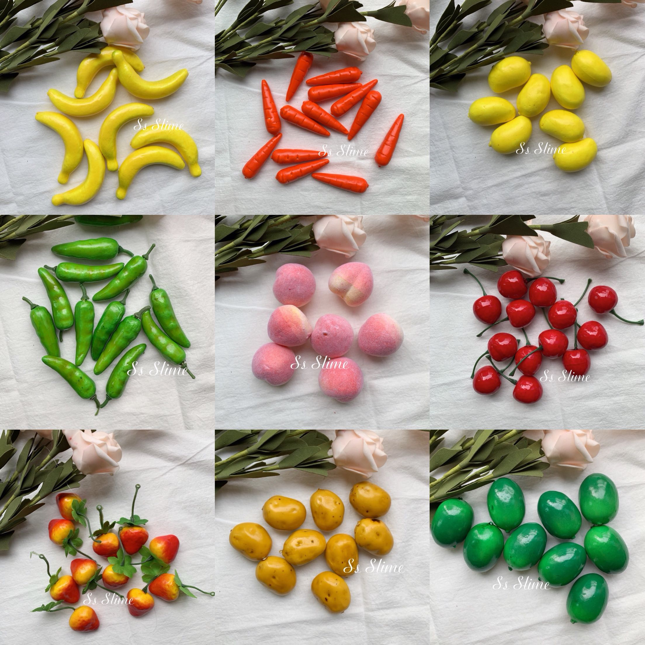 Historic Lime Creative Padding Decoration Background Swing Piece Emulation Mini Small Strawberry Banana Lemon Big Cherry Lemon
