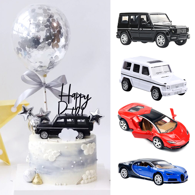 Father's Day Birthday Big Running Car Cake Sports Car Model Rover Model Baking Net Red Male Swing Piece Dad Decoration