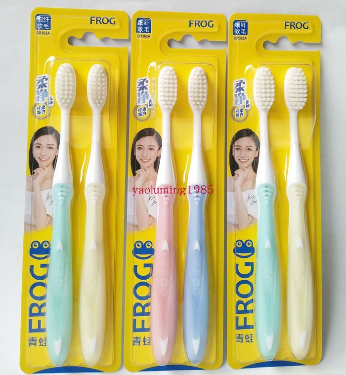 3 sets of 6 RMB18  frogs toothbrush 362A slim slim soft hair ultra-soft brushed silk filament soft hair toothbrush