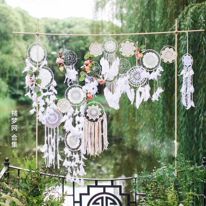 White feather dream mesh decorative decoration decoration decoration windbell Indian dream mesh wedding wedding system