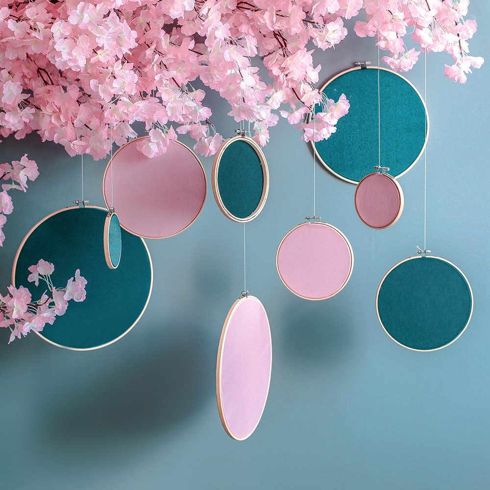 INS Earrings Necklace containing finishing frame Female yarn Jewelry Net Red Shaking Sound Disc Bamboo Embroidered and Swaying Pieces Wall-mounted