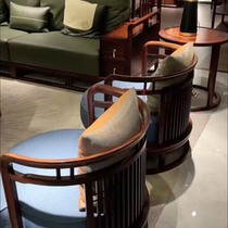 New Chinese style ebony wood sofa and chair combination living room club classical light luxury solid wood coffee table hotel large villa customization