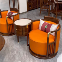 New Chinese style ebony wood sofa all solid wood combination elegant light luxury hotel club high-end large furniture whole house customization