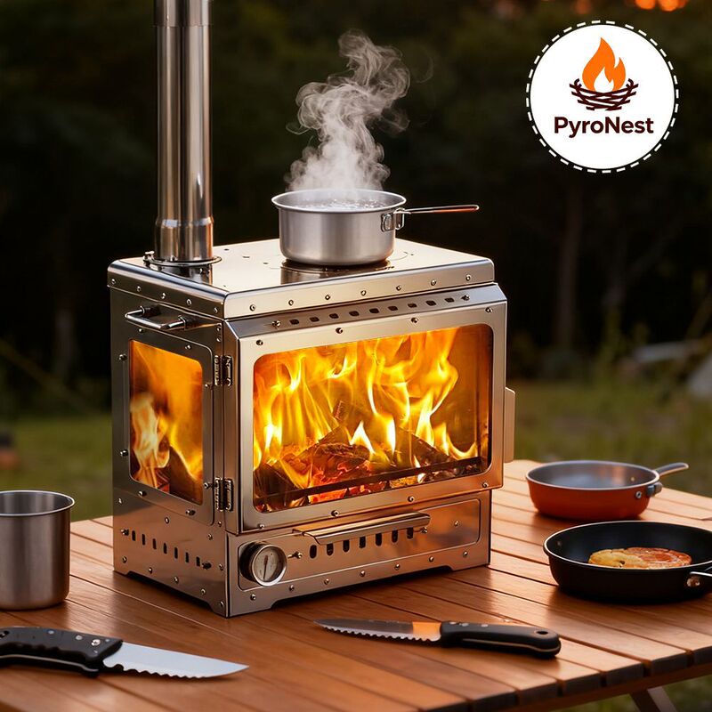 Fireplace Stone Flame 3.0 Three-Sided Fire Viewing Portable Multifunctional Tent Wood Stove Outdoor Camping Tent Heating Stove Fireplace Stone Flame 3.0 Three-Sided Fire Viewing Portable Multifunctional Tent Wood Stove Outdoor Camping Tent Heating Stove