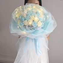 Soap rose bouquet Crown yarn bouquet Champagne Send girlfriend best friend birthday wedding gift Eternal flower girl heart