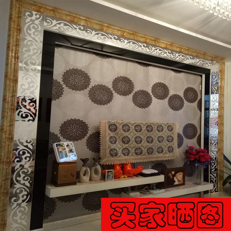 tivi Hisense 3d tự dính rỗng ba chiều acrylic gương ốp lưng dây chuyền dán tường trần TV nền viền trang trí dán - TV tivi 43 inch giá rẻ