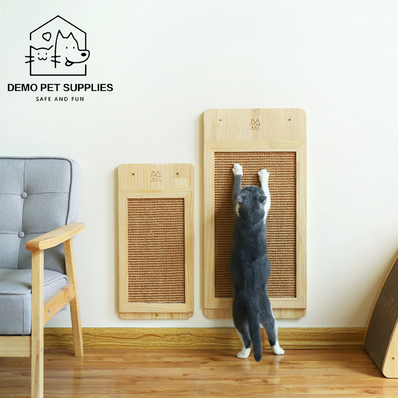 Meow Xianer sisal cat scratching board solid wood claw grinder oversized vertical wear-resistant sofa hemp rope does not drop crumbs cat toys
