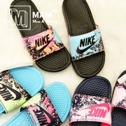 Dép Nike Benassi Nike Dép màu xanh hồng Splash đầy màu sắc Dép đi biển 618919-008