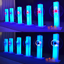 Opening signing ceremony props acrylic button holographic column luminous celebration equipment start-up table rental