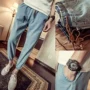 Chàng trai tinh thần xã hội giá rẻ size nhỏ S bó sát lỗ chín điểm quần jeans nam Slim co rút chân bếp quần thời trang nam