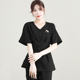 Beautician Work Clothes Women's Autumn and Winter Advanced Medical Beauty Salon Black Suit Health SPA Technician Work Clothing