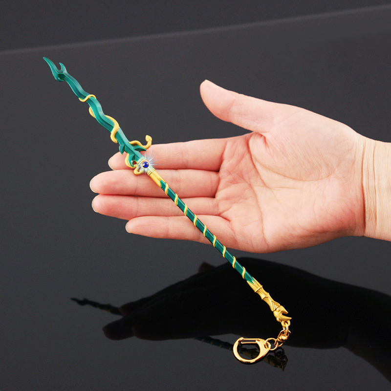 Douluo animation surrounding mainland toy snake spear titled metal material snake spear zinc alloy model key chain pendant