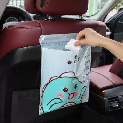 Adhesive garbage bag cartoon car hanging piece cross-border portable disposable cute storage push car garbage bag