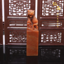Zhejiang red stone exquisite zodiac ox seal seal carving name seal stone zodiac jade seal calligraphy seal stone reverse cinnabar red