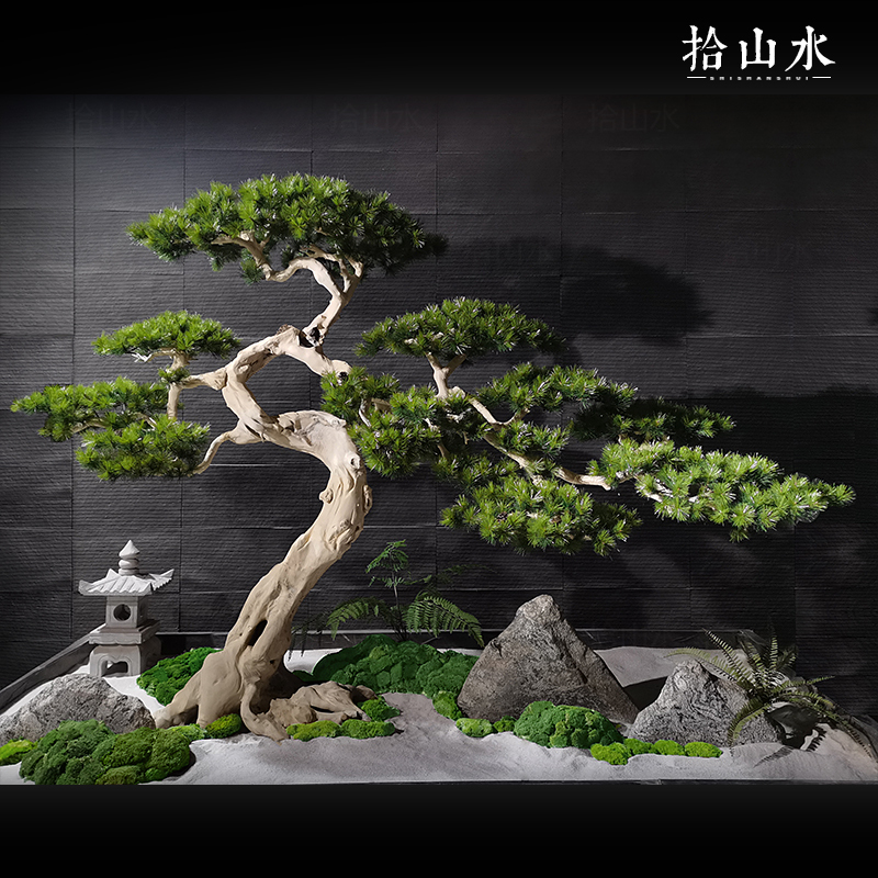 High-End Artificial Welcoming Pine Tree Green Plant Decorative Tree Fake Tree Indoor and Outdoor Landscape Tree Shopping Mall Window Plant Landscape