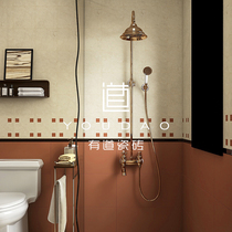 Youdao Maillard lime stone pattern tiles kitchen bathroom balcony bathroom floor tiles retro caramel color tiles