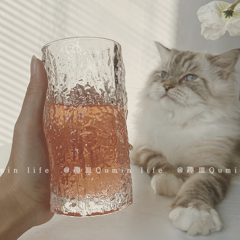 Glass water cup home breakfast cup simple fresh forest ins wind cup girls cute beer cup coffee cup