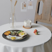 Plate ins Wind ceramic Western steak dinner plate Japanese dish tray dish tray household breakfast plate cute girl