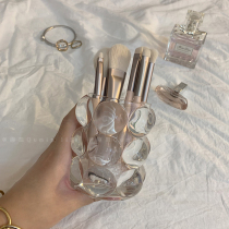 Fun dish Korean ins Wind glass cosmetic brush bucket storage bucket eyebrow pen holder simple desktop decoration pen holder Office