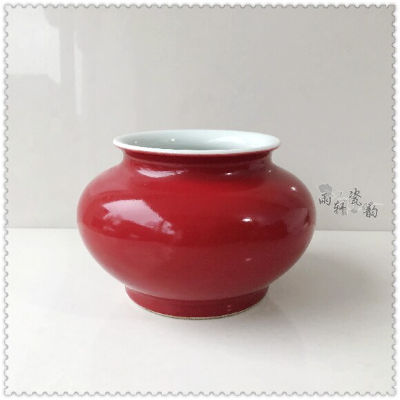 Supervalue Recommend Jingdezhen Ceramic Ceramics Hand Imitation Ancient Sacrifice Red Glaze Anti-Mouth Jar Pen Wash Drum Dry Lounger the special price