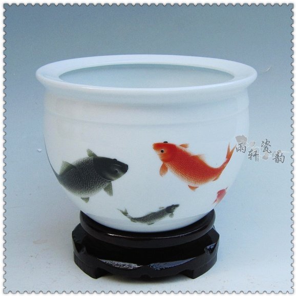 Value special price Jingdezhen ceramic antique pastel year fish tank storage tank home decoration
