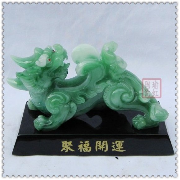 Great value recommendation Town house Feng Shui Jufu good luck Imitation jade dragon carving Resin crafts Decorations Ornaments