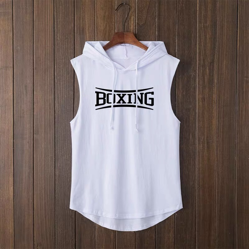 Men's Hooded Sleeveless T-Shirt Summer Solid Color T-Shirt Base Layer Basketball Sports Fitness Training Boxing Vest Men's Hooded Sleeveless T-Shirt Summer Solid Color T-Shirt Base Layer Basketball Sports Fitness Training Boxing Vest