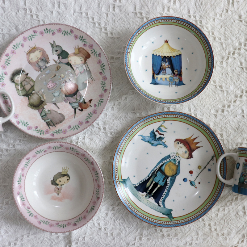 Spanish Brand Zarahom Kidsren's Tableware Set Cartoon Character Dinner Plate Milk Cup Princess Prince Plate Spanish Brand Zarahom Kidsren's Tableware Set Cartoon Character Dinner Plate Milk Cup Princess Prince Plate