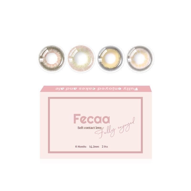 特价清仓T】Fecaa绯可美瞳半年抛2片装大小直径显色彩色隐形眼镜