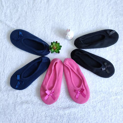 Spring and autumn floor shoes, women's indoor home shoes, maternity soft-soled shoes, confinement shoes, double-sided velvet bow style