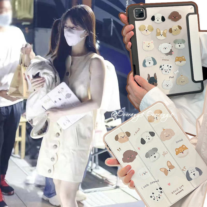 Cartoon Puppy Case Similar to the One Worn by Celebrity Zhao Lusi, Suitable for iPad 10 Tablet Protective Case, 2025 New iPad 11Th Generation, 70% off Anti-Bending iPad Air 7/5/6 Protective Cover, 10.2 Inch 9Th Generation with Pen Slot