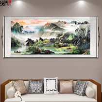  New Chinese style home and everything is happy Scroll hanging painting Chinese painting Picturesque living room study decorative painting Background wall hanging painting