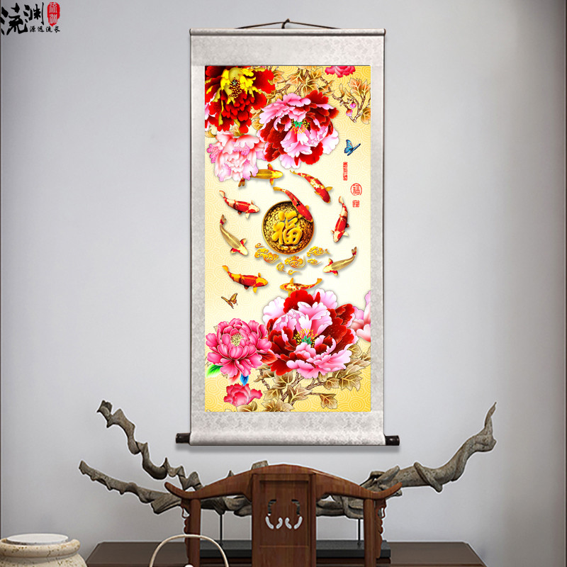 Jiuji Jiufu decorates living room literal hallway bedroom decoration hanging painting modern antique scrolls