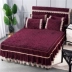 Châu Âu phương pháp ấm áp nhung chăn váy đơn mảnh dày flannel bedsheet san hô lông cừu giường trampoline bao gồm