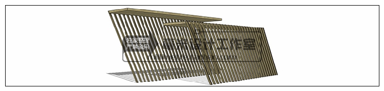 T73 现代廊架SU模型新亚洲新中式花架欧式风雨连廊sketchup景...-28