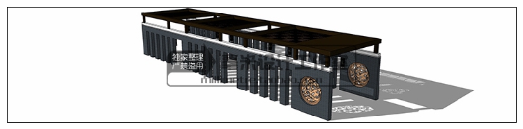 T73 现代廊架SU模型新亚洲新中式花架欧式风雨连廊sketchup景...-37