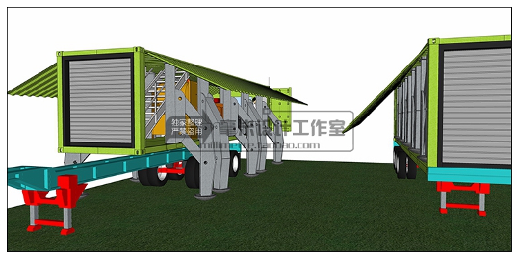 T76 集装箱建筑SU模型改造餐厅咖啡别墅景观工业装配sketchup...-24