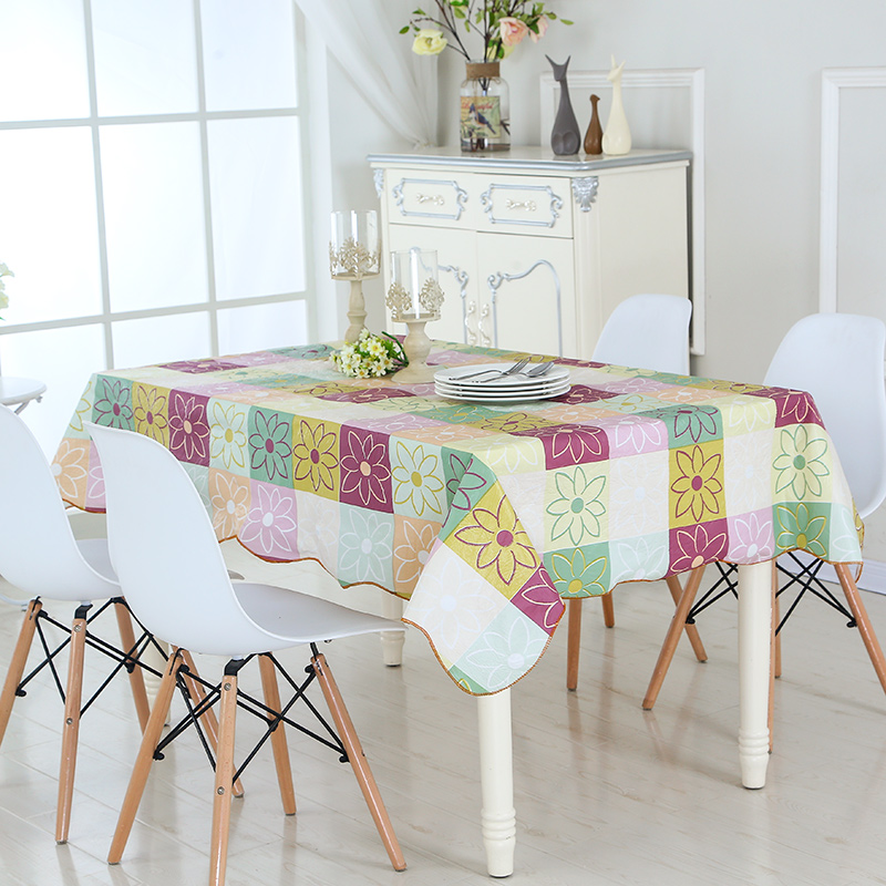 Wash-free oil-proof table cloth waterproof and burn-proof dining table cloth plaid rectangular table cushion pvc plastic tea table cloth