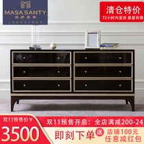 Minimalist modern TV cabinet American light luxury Phnom Penh Solid Wood Sketching Dining Side Cabinet Light Lavish Bedroom 6 Bucket Cabinet Whole Dress