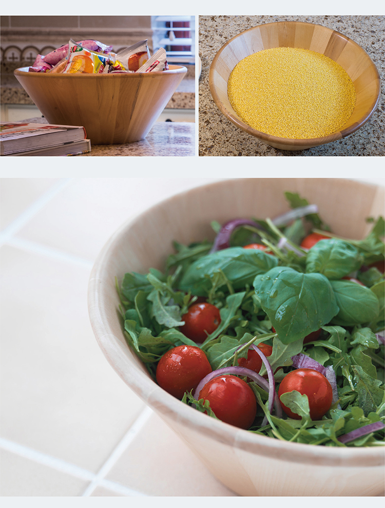 Bát gỗ lớn gỗ tròn rắn bát gỗ bát tròn bát canh bát salad bát trái cây bát Nhật Bản sáng tạo khay trà bằng gỗ