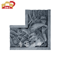 Tangu Brick Sculptures Antique Brick Carved Corner Lions Line 200mm Relief Lines Border Back Wordmark Skirting