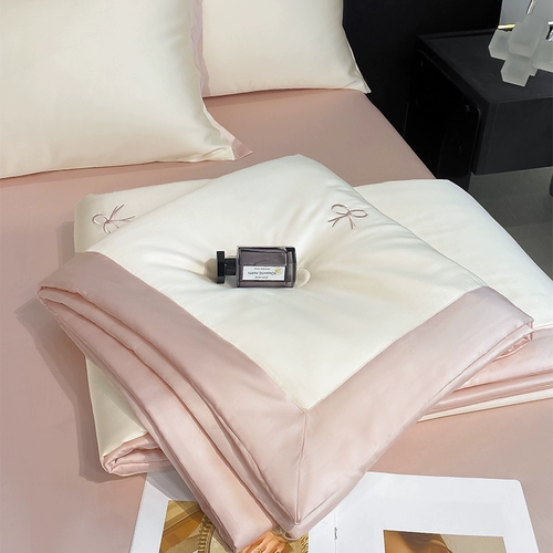 Прохладное одеяло для домашнего использования, корейский летний комплект, шелковое летнее одеяло, 4 предмета, с вышивкой, можно стирать