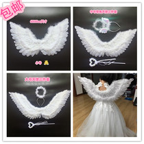 Add Silver Silk Angel Feather Wings Children Performance Props Adult Wings Stage Wedding Celebration Bride Flower Dress Dress