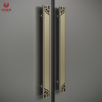 New Chinese luxury hotel balcony door handle bronze lettering glass door pair door handle custom LOGO