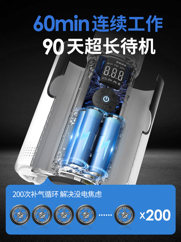Car Air Pump Portable Car Wireless Home Emergency Electric High-Pressure Tire Car Air Pump