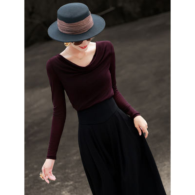 Lanselle's 2026 autumn new stylish commuter blouse, long-sleeved stretch mesh fabric, paired with a base T-shirt for women