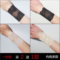 Summer gloves sleeve cover scar cover tattoo arm sleeve long women drive thin short wrist lace sleeve